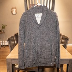 Lucky Brand Gray Marled Button Cardigan Large